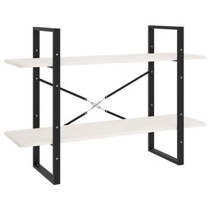 vidaXL 2-līmeņu grāmatu plaukts, balts, 100x30x70 cm, priedes masīvkok