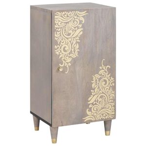vidaXL Puse Pelēks un zelts 40 x 33 x 75 cm Cieta mango koksne