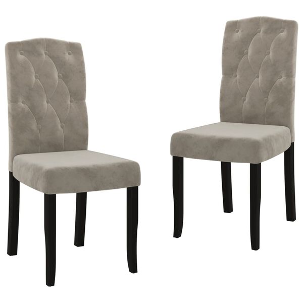 vidaXL virtuves krēsli, 2 gab., gai&scaron;i pelēks samts