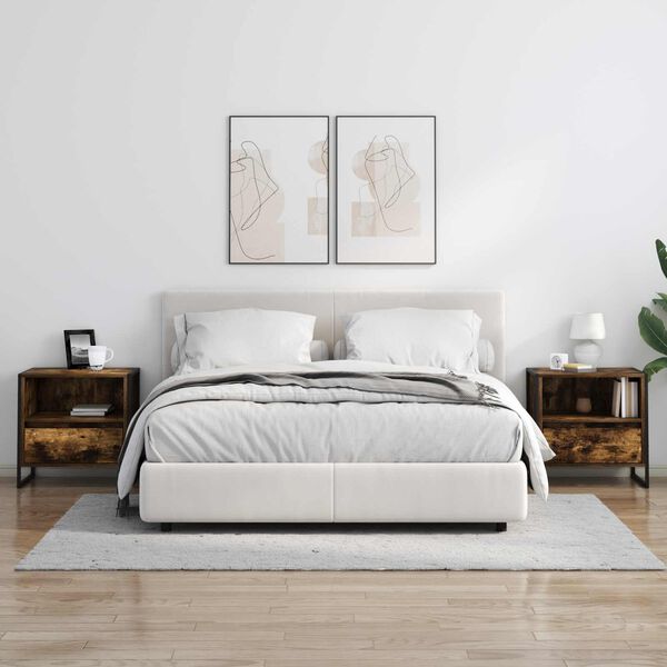 vidaXL Naktsgaldiņ&scaron; Dūmu ozols 50 x 39,5 x 50 cm Inženierijas koks