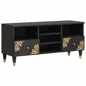 vidaXL Televizora skapī&scaron;a Melna 100 x 33 x 46 cm Cieta mango koksne