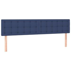 vidaXL gultas galvgaļi, zils, 160x5x78/88 cm, audums