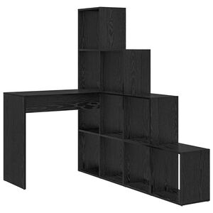 vidaXL Stūra rakstāmgalds Melns ozolkoks 101,5 x 149,5 x 149,5 cm
