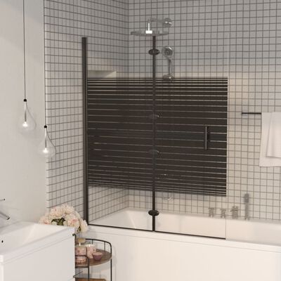 vidaXL salokāma dušas siena, ESG, 100x140 cm, melna