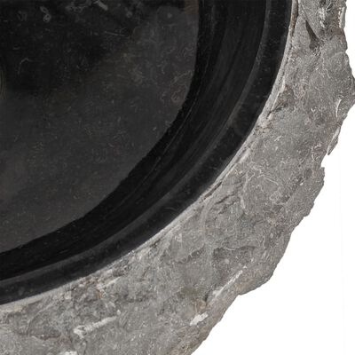 vidaXL vannasistabas plaukts, masīvs tīkkoks, melna marmora izlietne