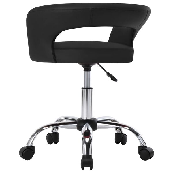 vidaXL virtuves krēsli, 2 gab., melna mākslīgā āda