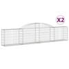 vidaXL arkveida gabiona grozi, 2 gb., 300x30x60/80 cm, cinkota dzelzs