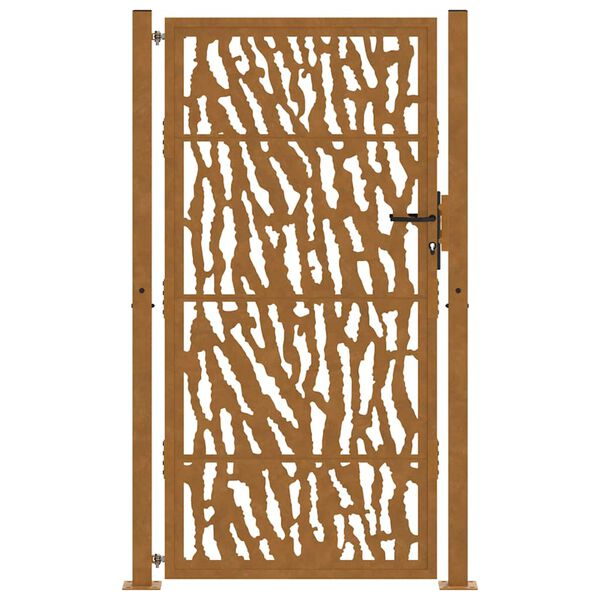 vidaXL dārza vārti, 100x200 cm, atmosfēras izturīgs tērauds, vadlīniju dizains