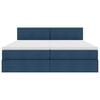 vidaXL Glabā&scaron;anas gulta ar matraci Zila 100 x 200 cm Mākslīgā āda