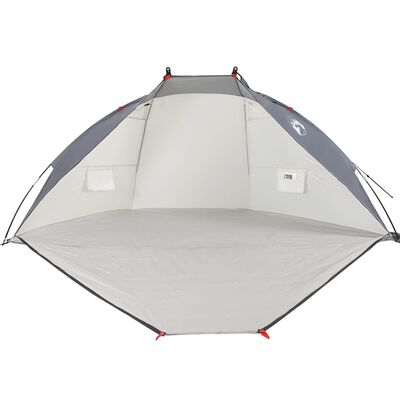 vidaXL pludmales telts, pelēka, 268x223x125 cm, 185T poliesters