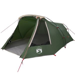 vidaXL Tunel tents 3-personām 3 personai Zaļ&scaron; un balts