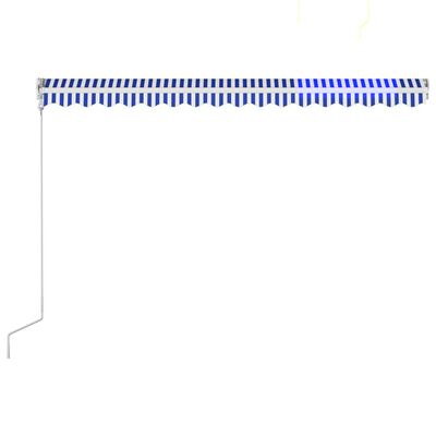 vidaXL izvelkama markīze, zila ar baltu, 400x300 cm, automātiska