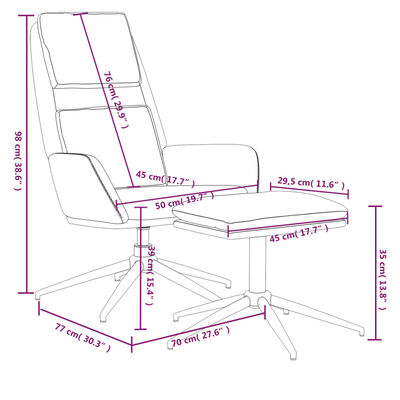 vidaXL atpūtas krēsls ar kājsoliņu, pelēkbrūns mikrošķiedras audums