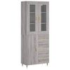 vidaXL augstais skapis, pelēks, 69,5x34x180 cm, inženierijas koks