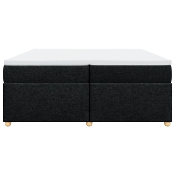 vidaXL atsperu gultas rāmis ar matraci, melna audums, 200x200 cm