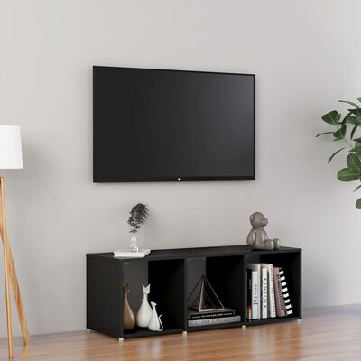 vidaXL TV skapītis, melns, 107x35x37 cm, skaidu plāksne