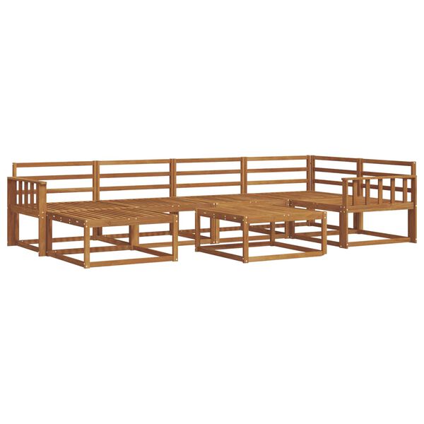 vidaXL Āra dīvānu komplekts 7 pcs Dabiska Cietā akācijas koks