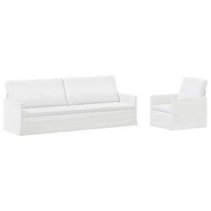 vidaXL Dīvānu komplekts 2 pcs Balts Audums