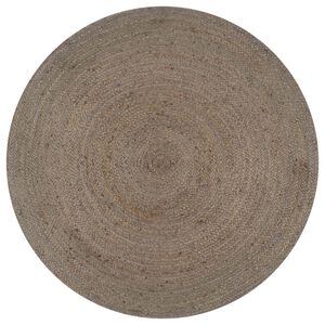 vidaXL paklājs, 90 cm, roku darbs, apaļ&scaron;, džuta, pelēks