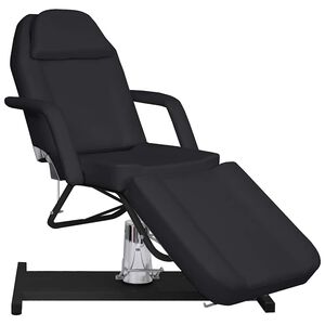 vidaXL masāžas galds, melns, 180x62x(87-112) cm