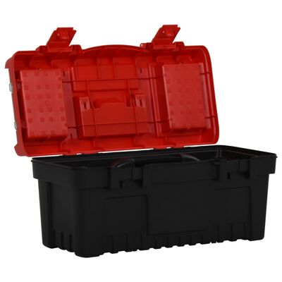 vidaXL 2-daļīga instrumentu kaste, melna un sarkana, polipropilēns