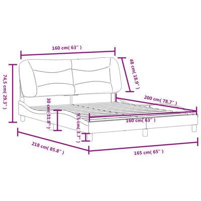vidaXL gultas rāmis ar galvgali, tumši brūns, 160x200 cm, audums