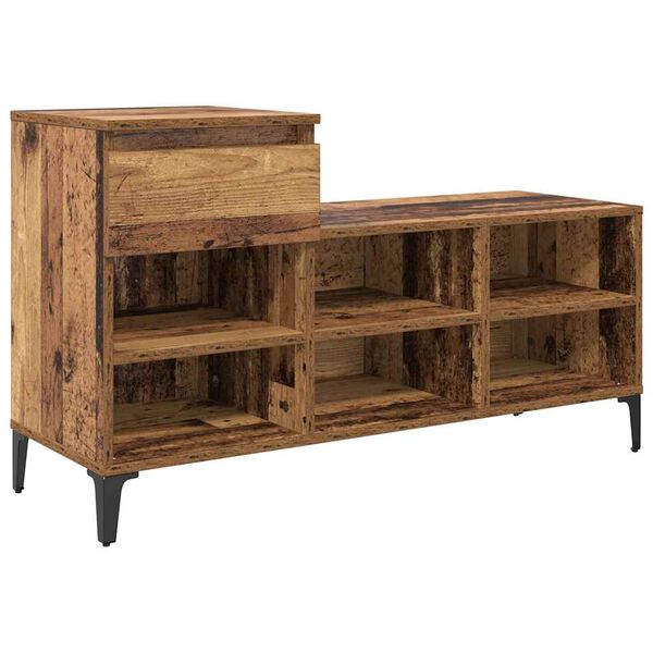 vidaXL Apavu skapis Vecs koks 102 x 36 x 60 cm Inženierijas koks