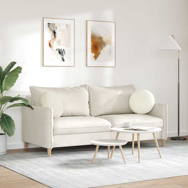 vidaXL Sēdvietas spilventiņi 2 pcs Krēmkrāsa &Oslash; 40 x 13 cm Samts