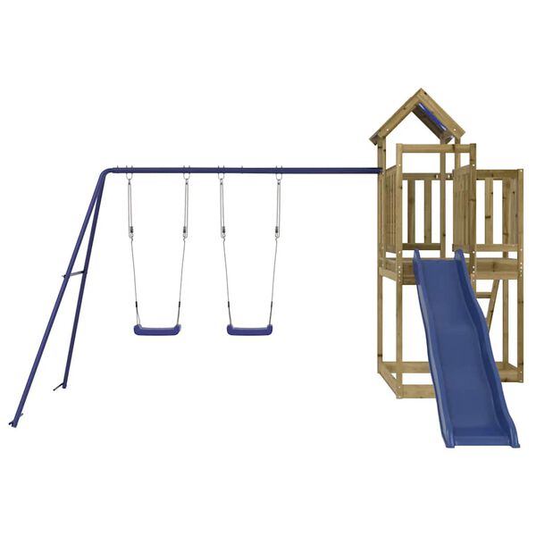 vidaXL āra rotaļu laukums, impregnēts priedes koks