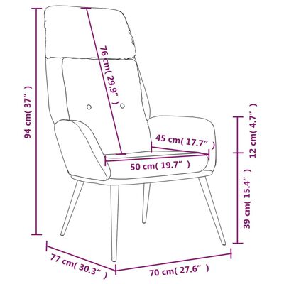 vidaXL atpūtas krēsls, krēmkrāsas mākslīgā zamšāda