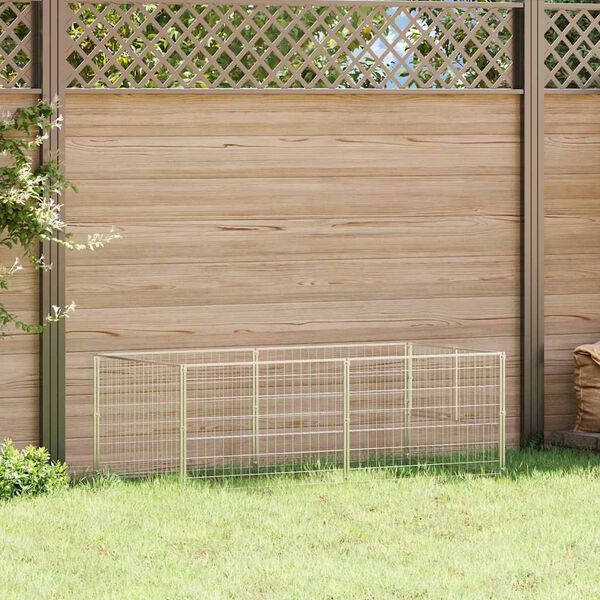 vidaXL suņu voljērs, sudraba krāsā, 200x100x70 cm, tērauds