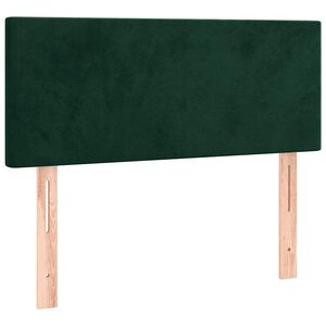 vidaXL gultas galvgalis, 100x5x78/88 cm, tum&scaron;i zaļ&scaron; samts