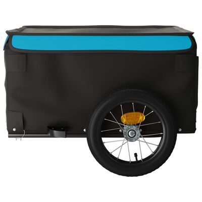 vidaXL velosipēda piekabe, 30 kg, melna un zila, dzelzs