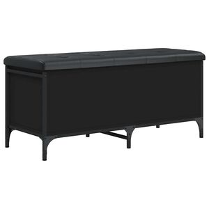 vidaXL uzglabā&scaron;anas sols, melns, 102x42x45 cm, inženierijas koks