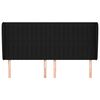 vidaXL galvgalis ar malām, 163x23x118/128 cm, melns audums