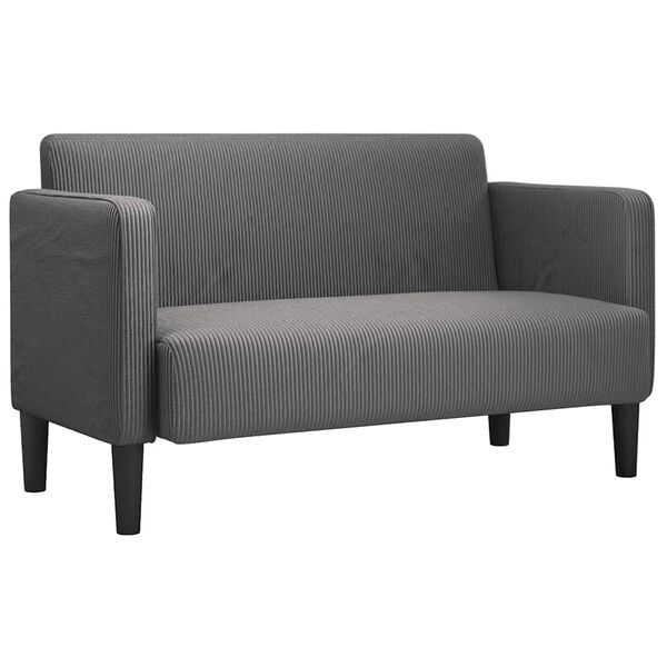 vidaXL Loveseat dīvāns, tum&scaron;i pelēks, 109 cm, velveta audums