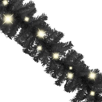 vidaXL Ziemassvētku vītne ar LED lampiņām, 5 m, melna