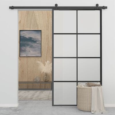 vidaXL bīdāmās durvis, alumīnijs un ESG stikls, 102,5x205 cm