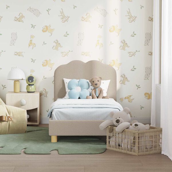 vidaXL Bērnu gultas rāmis ar galvgali Gaiši pelēks 70 x 140 cm