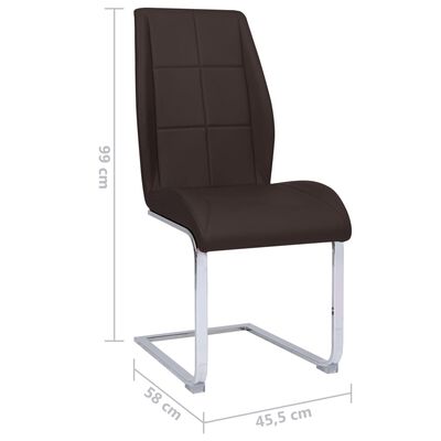 vidaXL konsoles virtuves krēsli, 2 gab., brūna mākslīgā āda