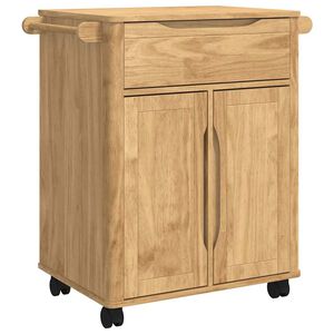 vidaXL Virtuves ratiņ&scaron; FLORO Vaks brūns 72,5 x 45 x 80 cm Cieta priede
