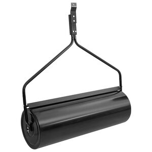 vidaXL zālāja rullis stumjams, melns, 63 L, dzelzs