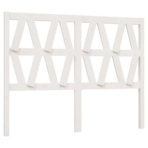 vidaXL gultas galvgalis, balts, 126x4x100 cm, priedes masīvkoks