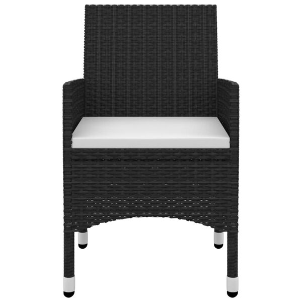 vidaXL 7-daļīgs dārza mēbeļu komplekts, matrači, rotangpalma, stikls