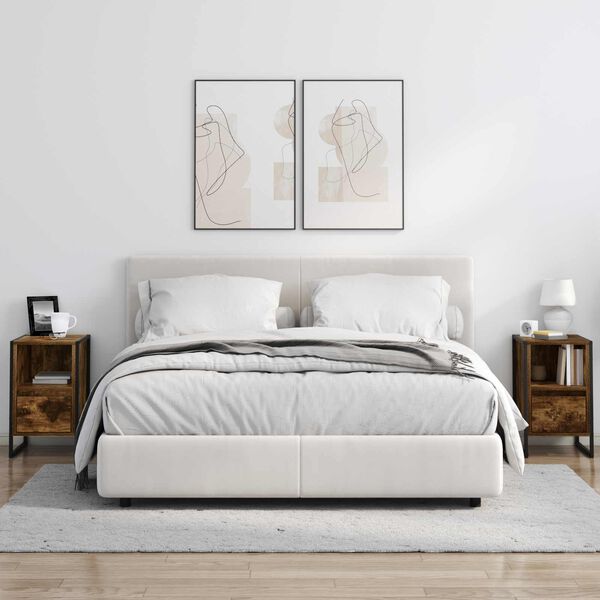 vidaXL Naktsgaldiņ&scaron; Dūmu ozols 39,5 x 30 x 50 cm Inženierijas koks