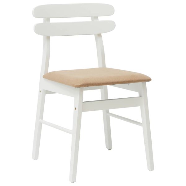 vidaXL Ēdamistabas krēsls 2 pcs Balts un brūns Ciets gumijas koks
