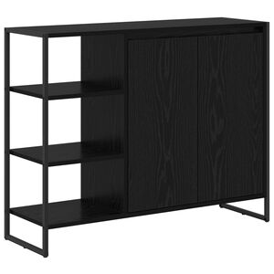 vidaXL Sānu skapis Melns ozolkoks 96.5 x 30 x 75 cm Inženierijas koks