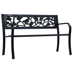 vidaXL dārza sols, 125 cm, melns tērauds