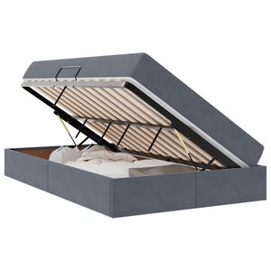 vidaXL Gulta ar uzglabā&scaron;anas vietu un matraci ar matraci Tum&scaron;i pelēks