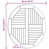 vidaXL galda virsma, 2,5 cm, 90 cm, apaļa, masīvs tīkkoks